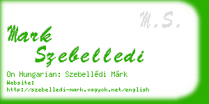 mark szebelledi business card