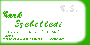 mark szebelledi business card